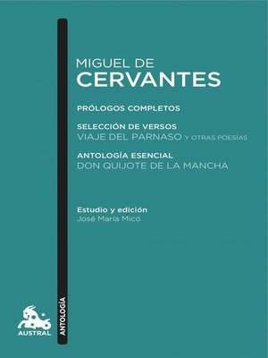 cover image of Miguel de Cervantes. Antología